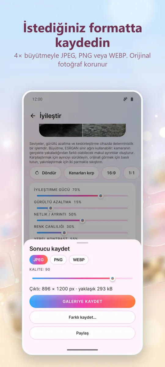 Fotoğraf İyileştirici: Düzelt: ekran görüntüsü 4