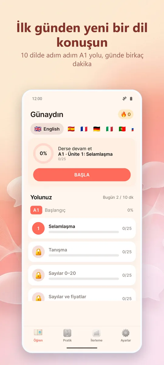 Telaffuz Koçu: ana ekran