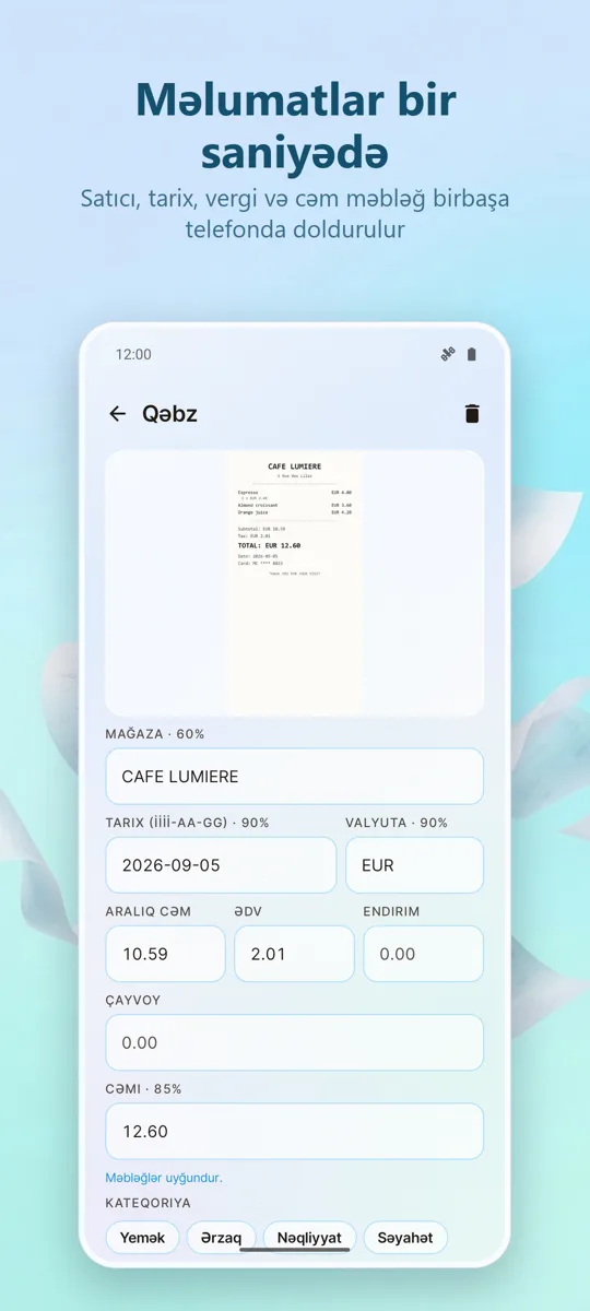 Qəbz Skanneri: Xərclər: 