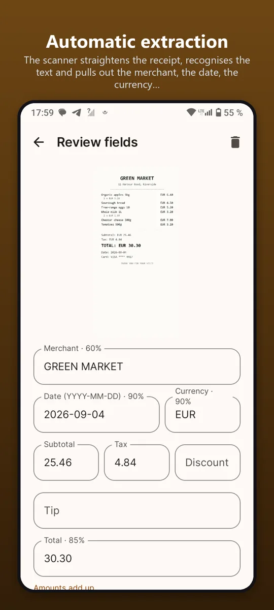 Receipt Scanner: Expenses — screenshot 2