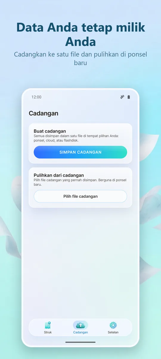 Pemindai Struk: Pengeluaran: 