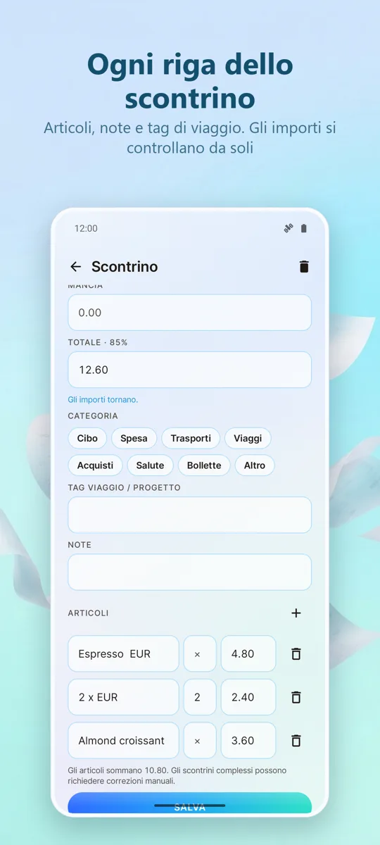Scanner Scontrini: Spese: 