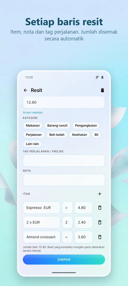 Pengimbas Resit: Perbelanjaan: 