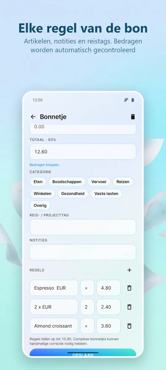 Bonscanner: Uitgaven: 