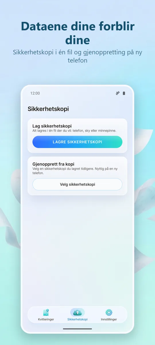 Kvitteringsskanner: Utgifter: 