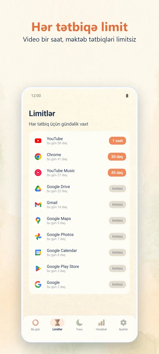 Valideyn nəzarəti: ekran görüntüsü 2
