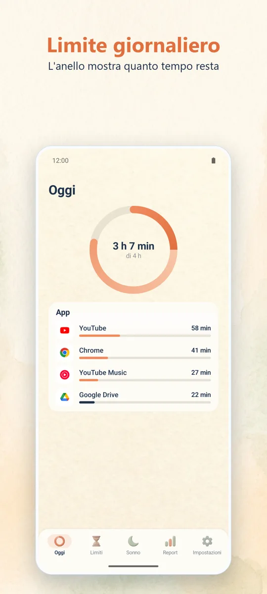 Controllo parentale: schermata principale