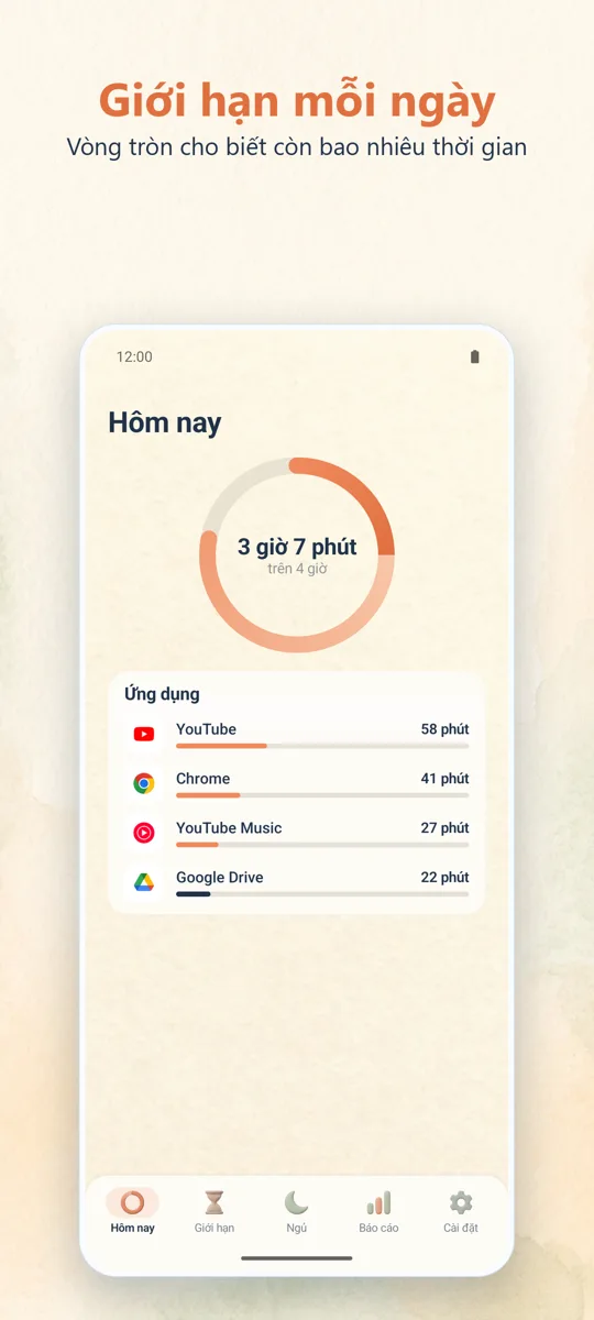 Kiểm soát của phụ huynh: màn hình chính