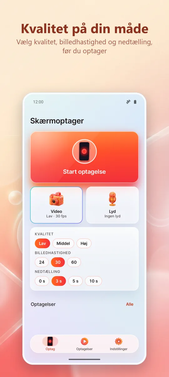 Skærmoptager: HD Optagelse: skærmbillede 2