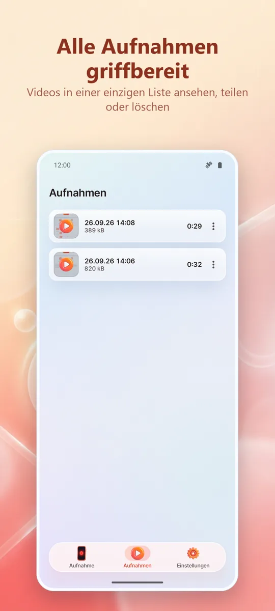 Bildschirmrekorder: HD Record: Screenshot 3