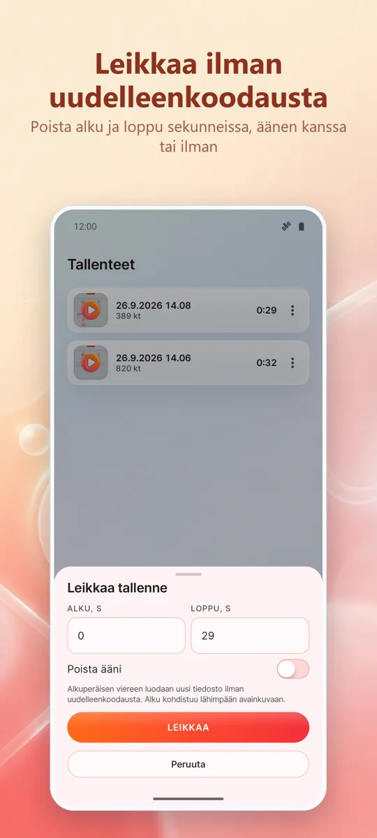 Näytön tallennin: HD-tallennus: 