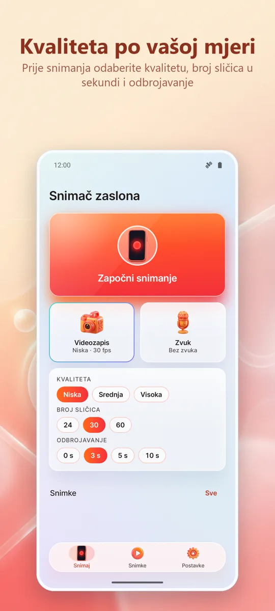 Snimač zaslona: HD snimanje: 