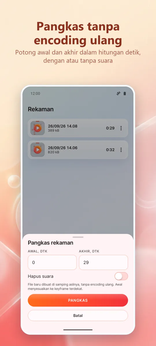 Perekam Layar: Rekam HD: 