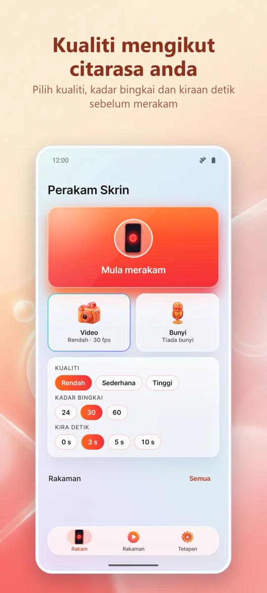 Perakam Skrin: Rekod HD: 