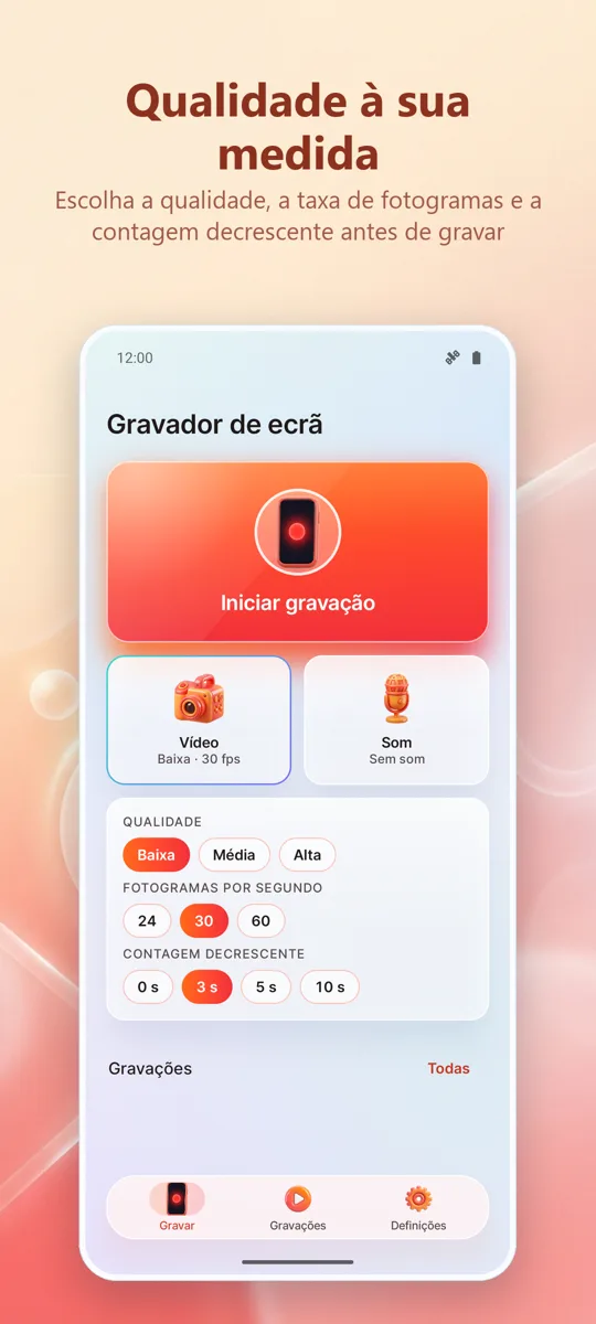 Gravador de Ecrã: HD Record: 