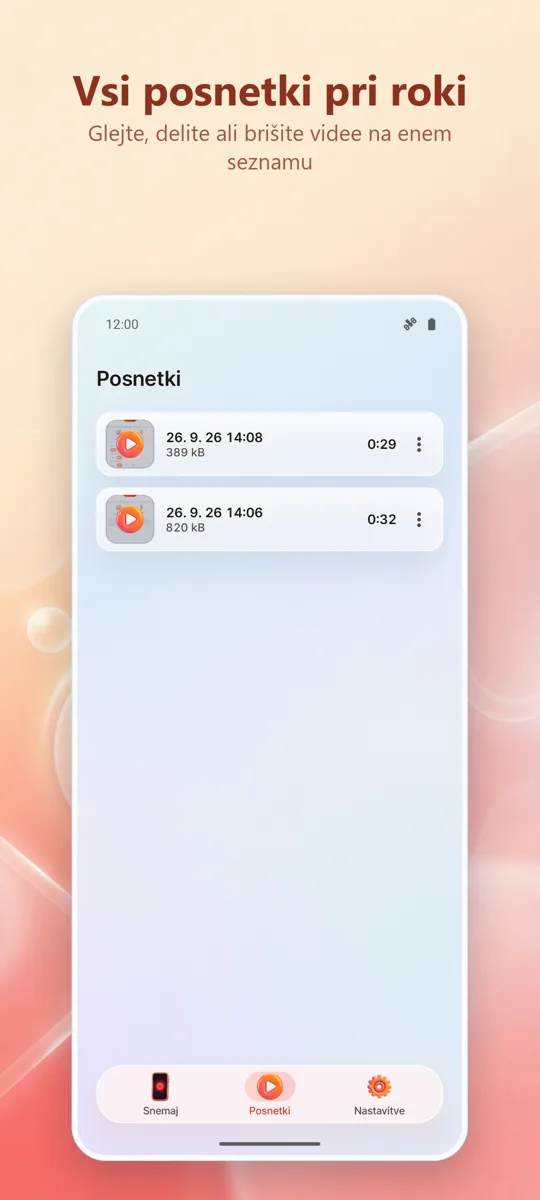 Snemalnik zaslona: HD snemanje: 