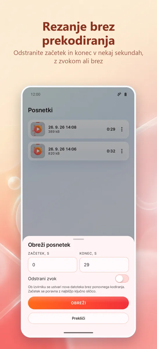 Snemalnik zaslona: HD snemanje: 