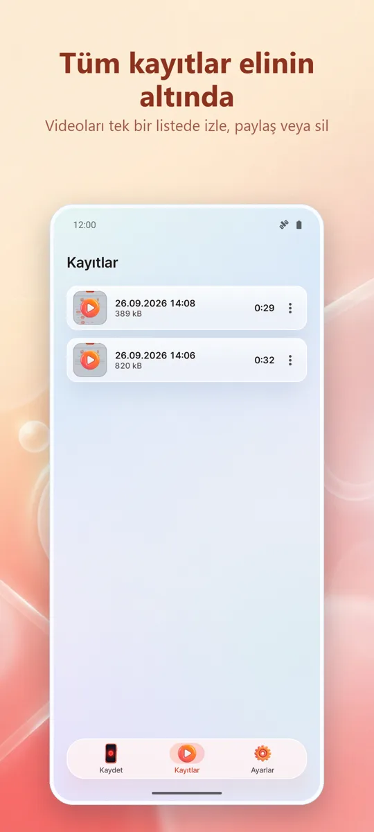 Ekran Kaydedici: HD Kayıt: 