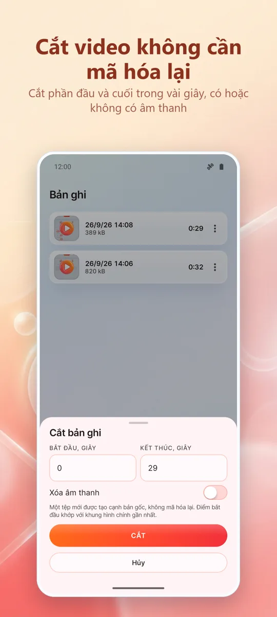 Ghi Màn Hình: Quay HD: 