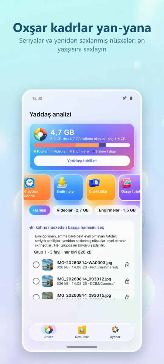 Yaddaş Analizatoru: ekran görüntüsü 3