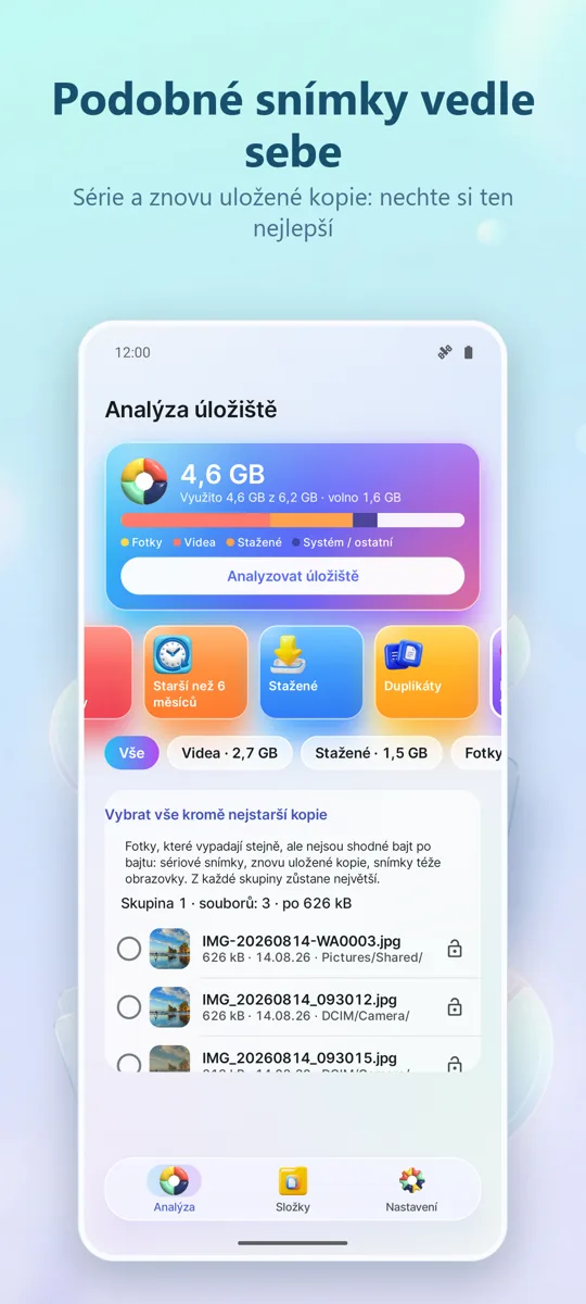 Analyzátor úložiště: Čistič: 