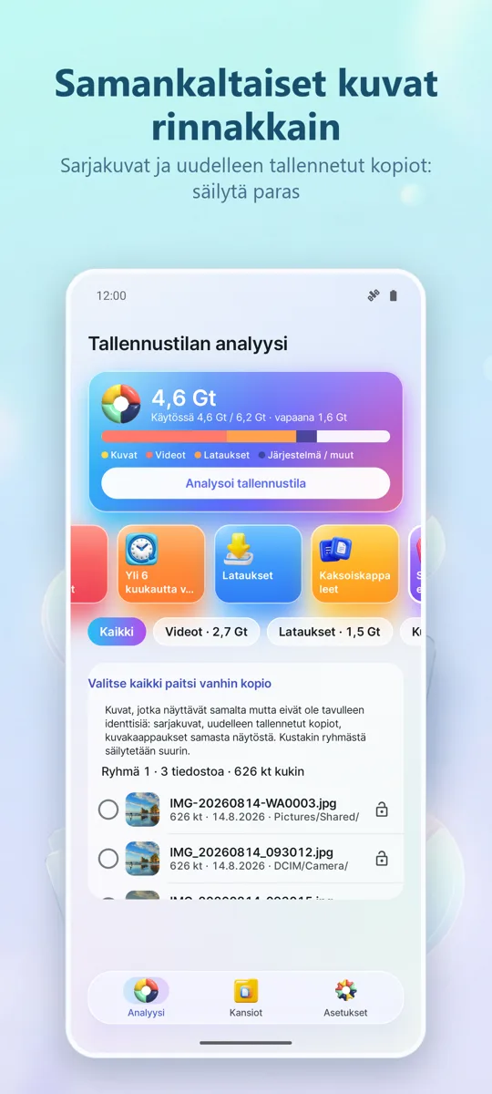 Tallennustilan Analyysi &: kuvakaappaus 3