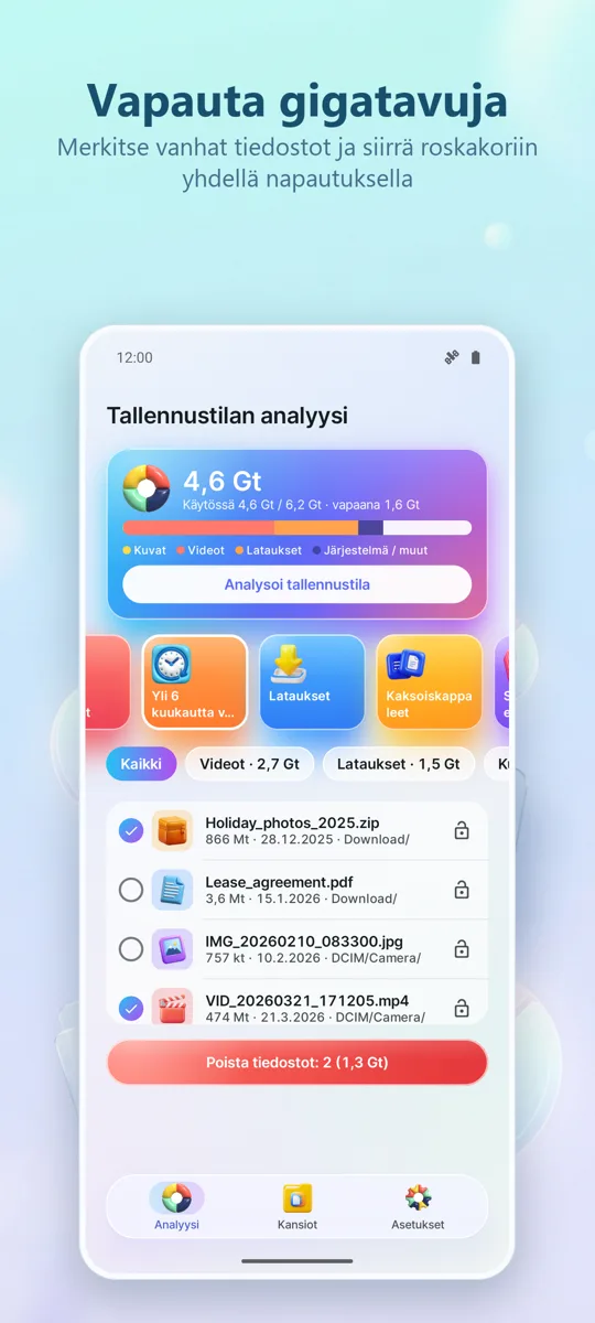 Tallennustilan Analyysi &: kuvakaappaus 4