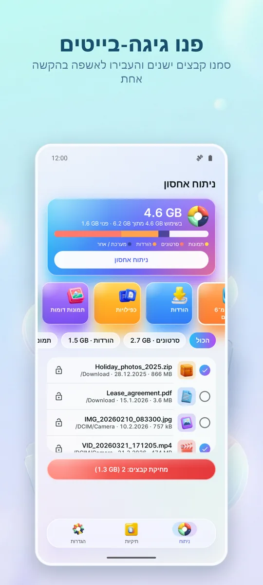מנתח אחסון: מנקה: צילום מסך 4
