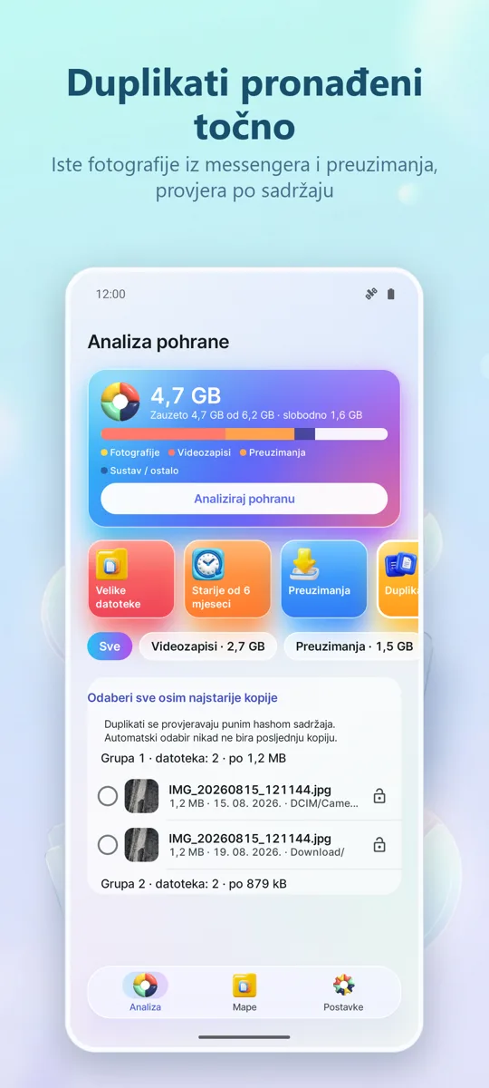 Analiza pohrane: Čistač: snimka zaslona 2