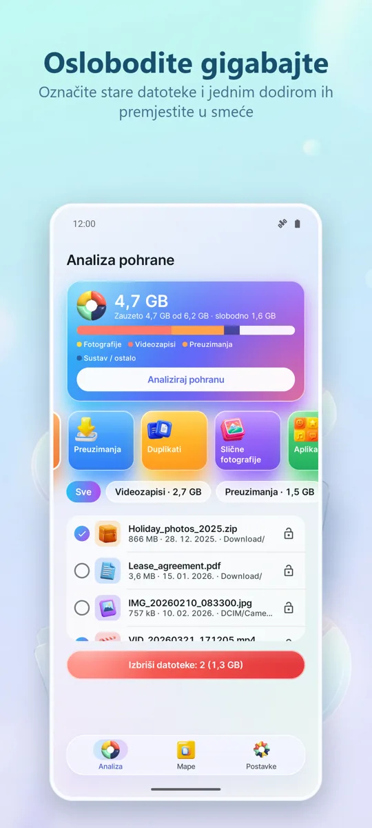 Analiza pohrane: Čistač: snimka zaslona 4