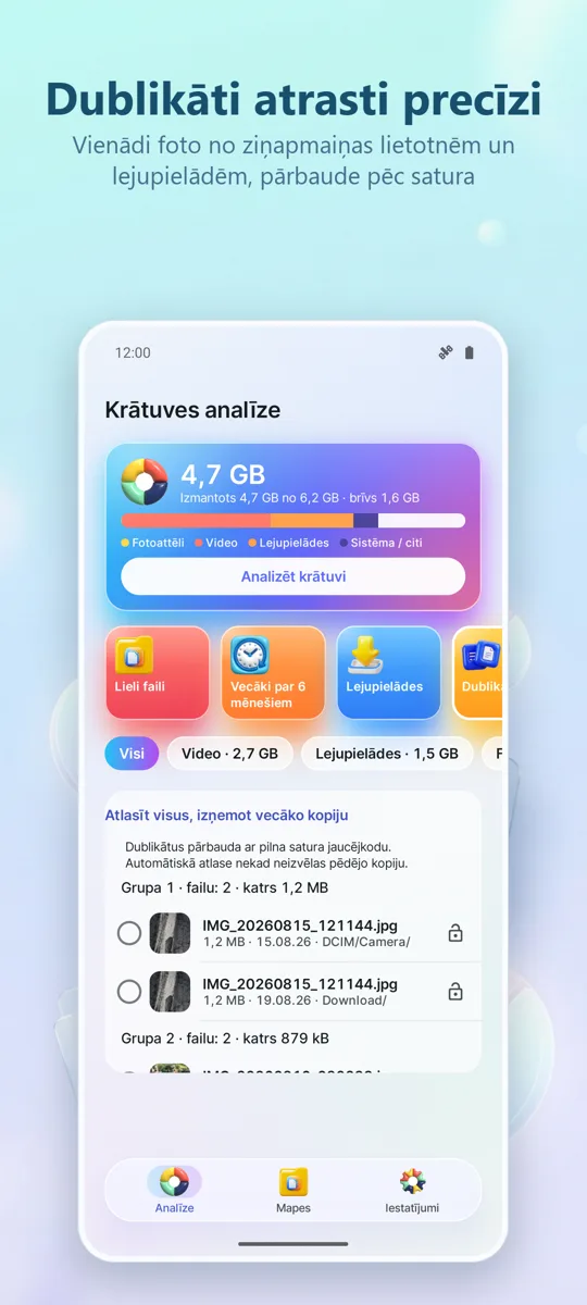 Krātuves analizators: Tīrītājs: 