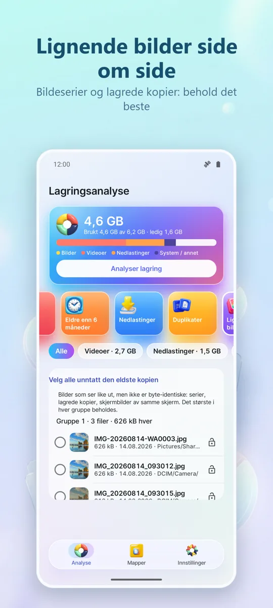 Lagringsanalyse: Rens: skjermbilde 3