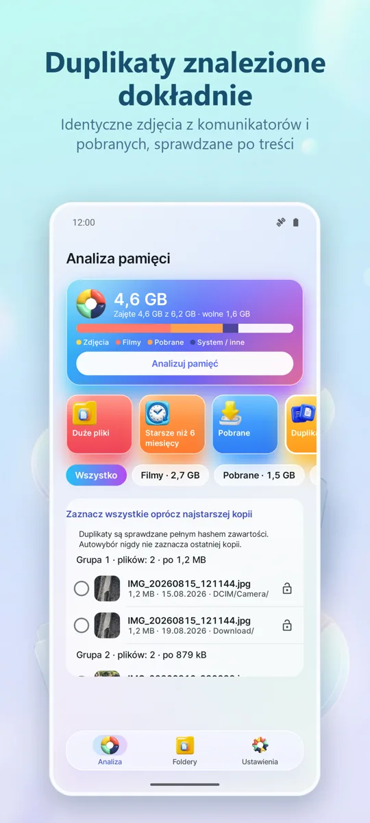 Analizator pamięci: Czyść: 