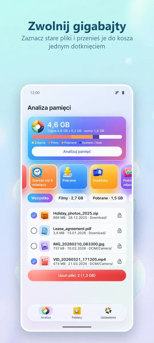 Analizator pamięci: Czyść: 