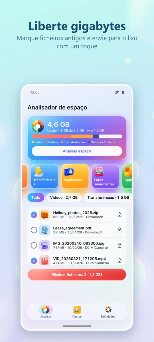 Analisador de Armazenamento: captura de ecrã 4