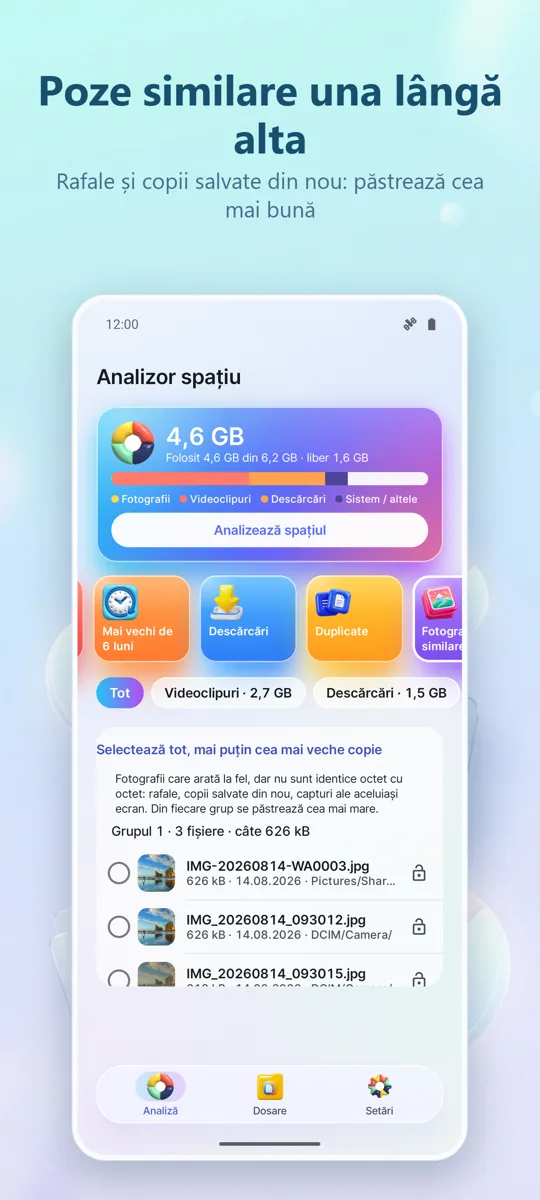 Analizor stocare: Curățător: 