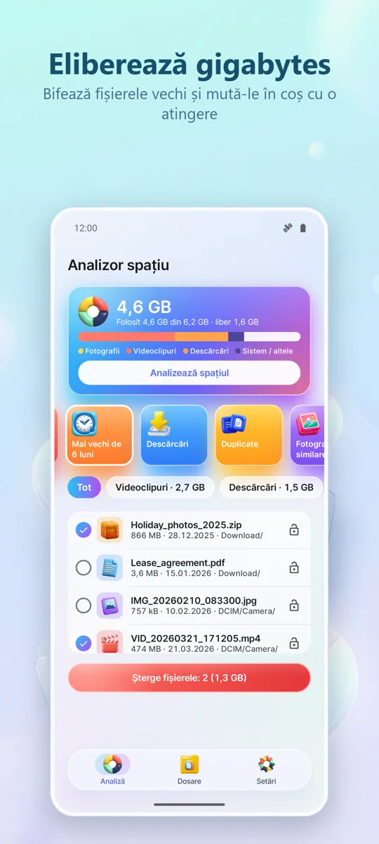 Analizor stocare: Curățător: 