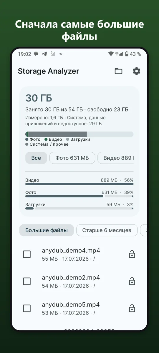 Анализатор памяти: Очистка — скриншот 2