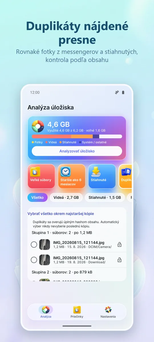 Analyzátor úložiska: Čistič: snímka obrazovky 2