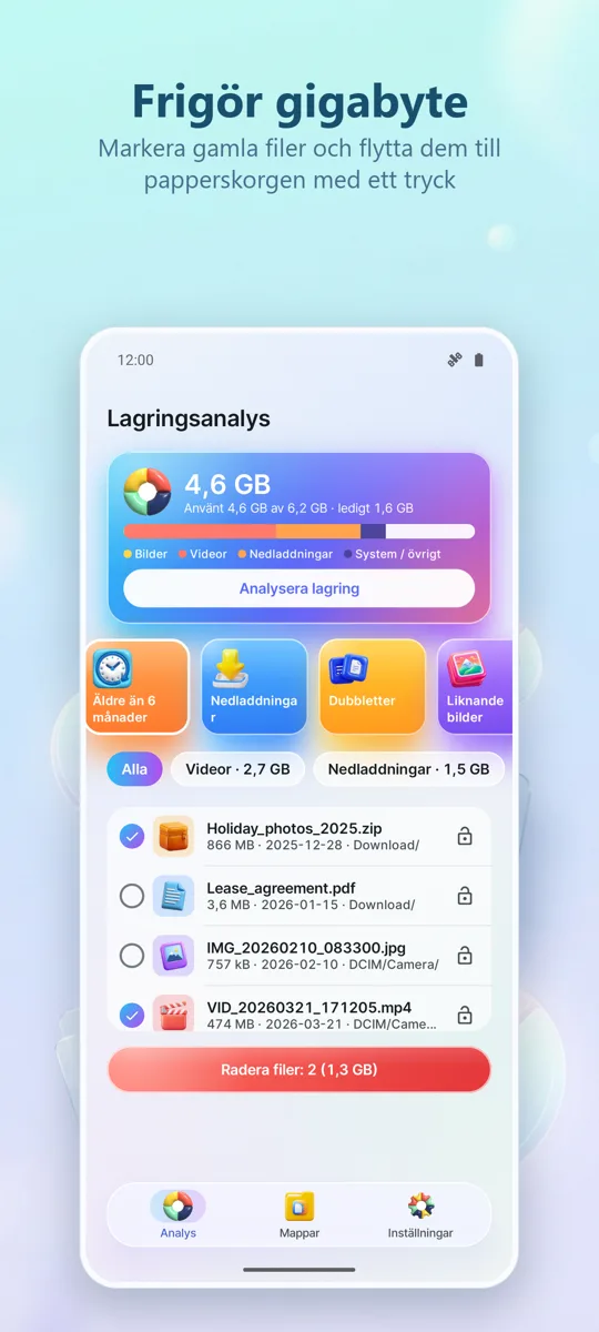 Lagringsanalys & Rengöring: skärmbild 4