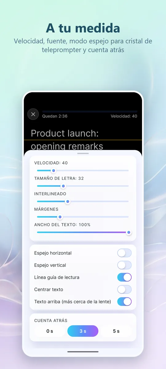 Teleprónter para vídeo: captura de pantalla 4