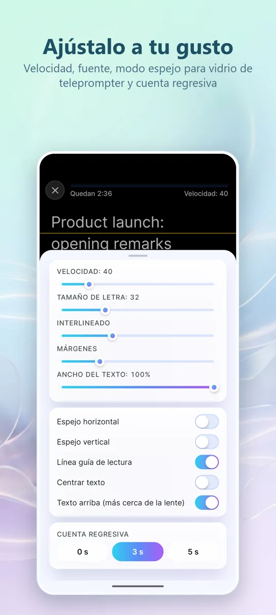 Teleprónter para video: captura de pantalla 4