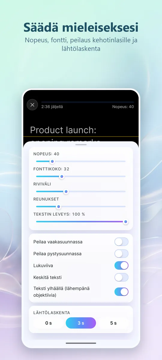 Teleprompteri videoon: kuvakaappaus 4