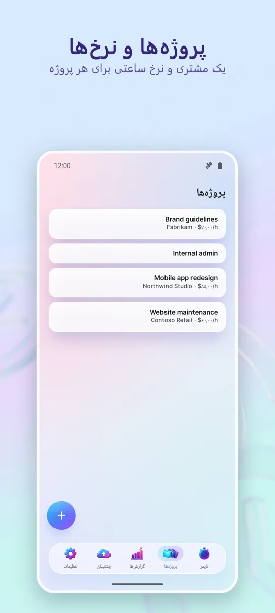 ردیاب زمان: ساعات کاری: 