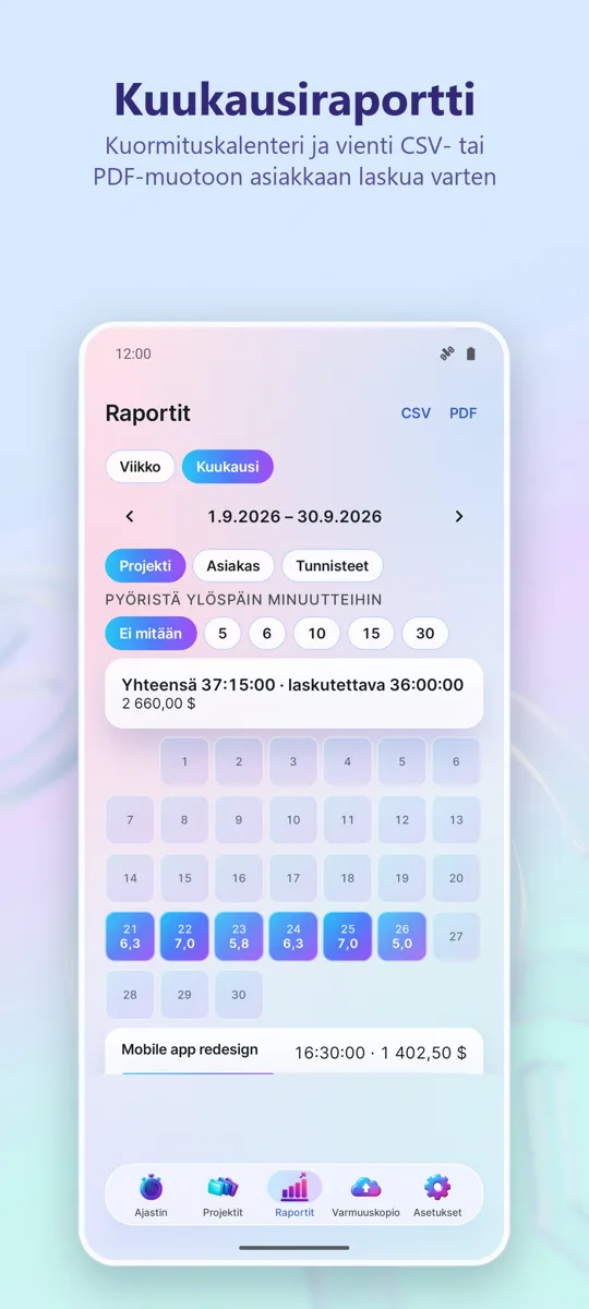 Time Tracker: Työtunnit: 