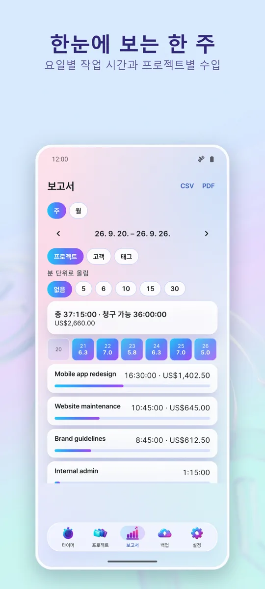 Time Tracker: 근무 시간 기록: 