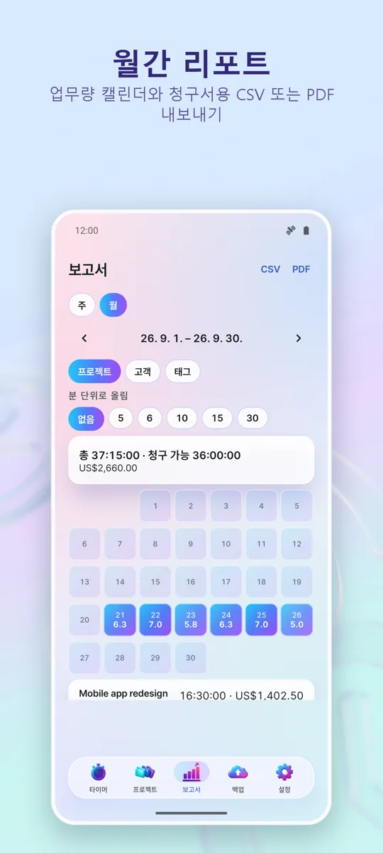 Time Tracker: 근무 시간 기록: 