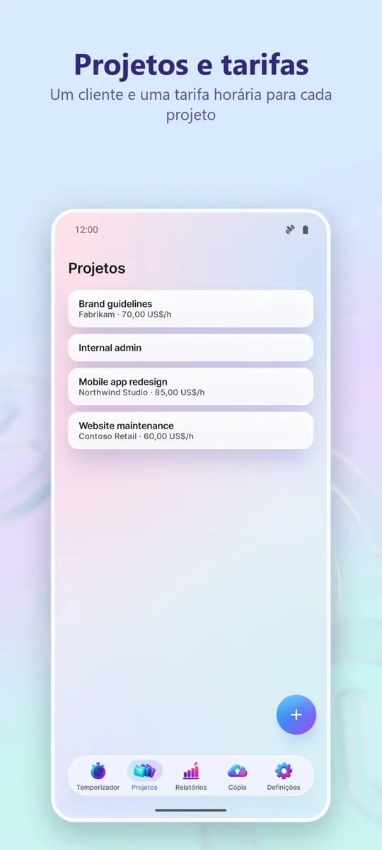 Controlo de Horas: Trabalho: 