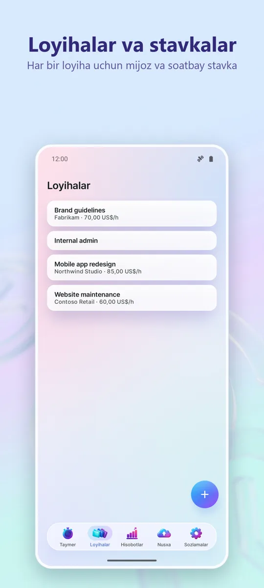 Vaqt trekeri: Ish soatlari: 