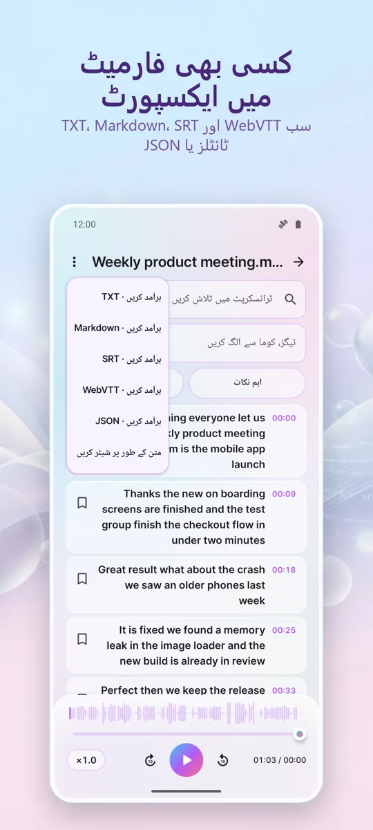 AI ٹرانسکرپشن اور کیپشنز: اسکرین شاٹ 4